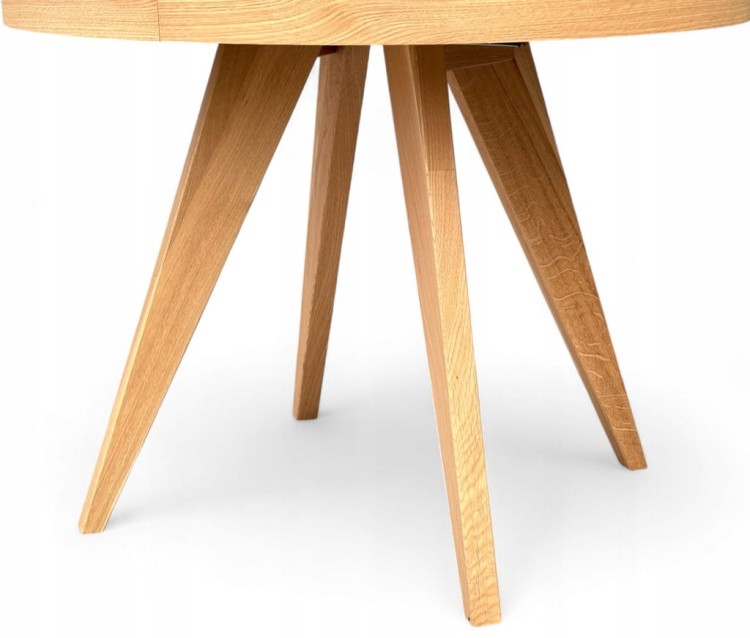 Stół okrągły rozkładany Ø110/210 FORNIR + podstawa nogi dębowe V