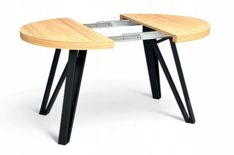 Stół okrągły rozkładany Ø110/210 FORNIR + nogi metal Industrial czarne