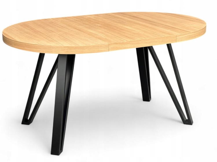 Stół okrągły rozkładany Ø110/210 FORNIR + nogi metal Industrial czarne