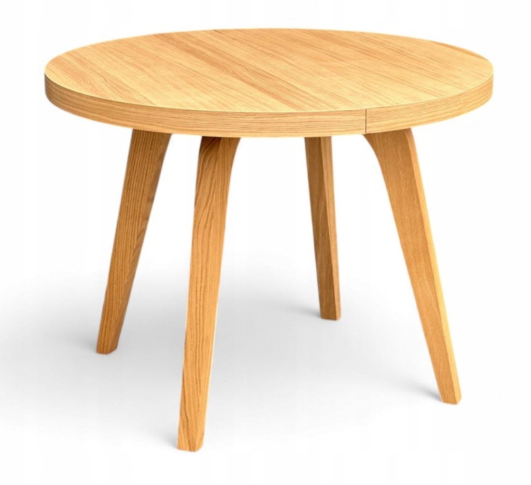 Stół okrągły rozkładany Ø110/210 FORNIR + podstawa nogi dębowe