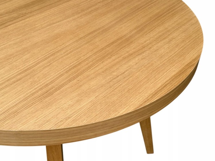 Stół okrągły rozkładany Ø110/210 FORNIR + podstawa nogi dębowe