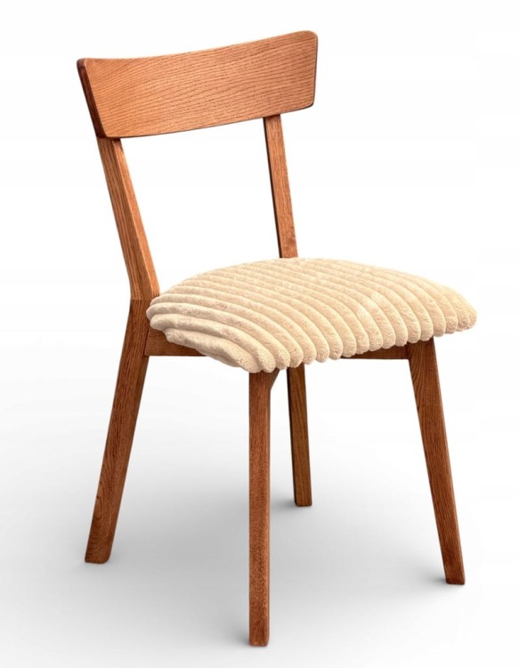 4 x Krzesło dębowe beżowe dąb drewno krzesło AGATA walnut orzech