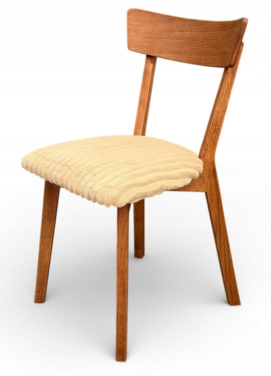 4 x Krzesło dębowe beżowe dąb drewno krzesło AGATA walnut orzech