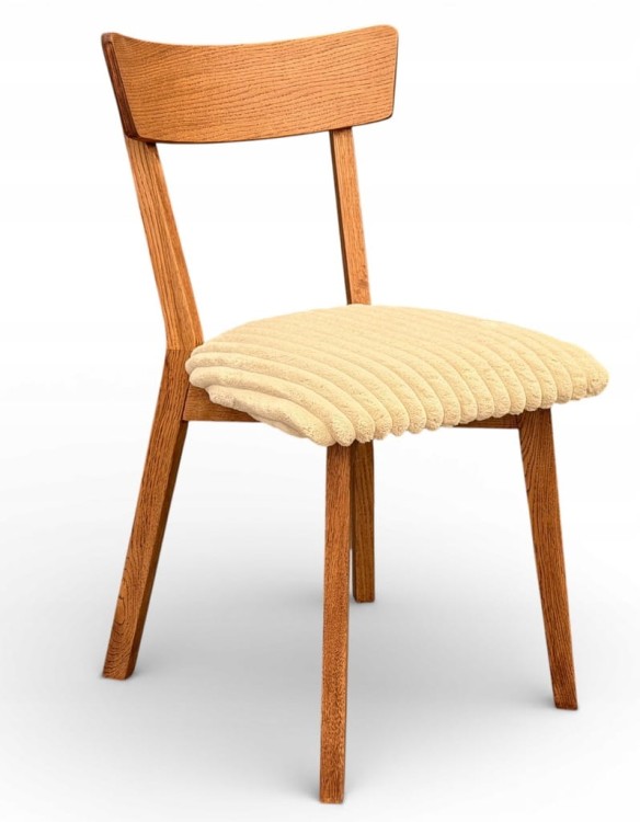 4 x Krzesło dębowe beżowe dąb drewno krzesło AGATA walnut orzech