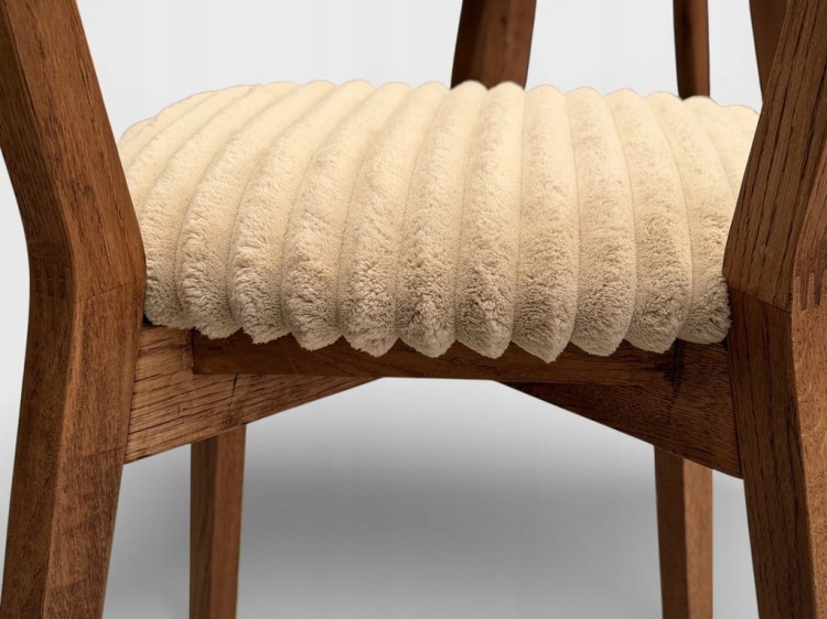 6 x Krzesło dębowe beżowe dąb drewno krzesło AGATA walnut orzech