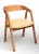 Krzesło dębowe 6 sztuk sztaplowane WALNUT orzech tkanina beżowa Mega T