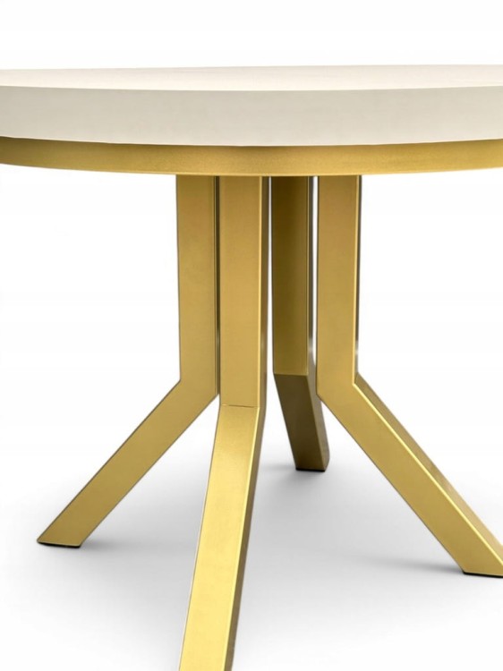 Stół okrągły Ø100/200 rozkładany ZŁOTE nogi + kaszmir