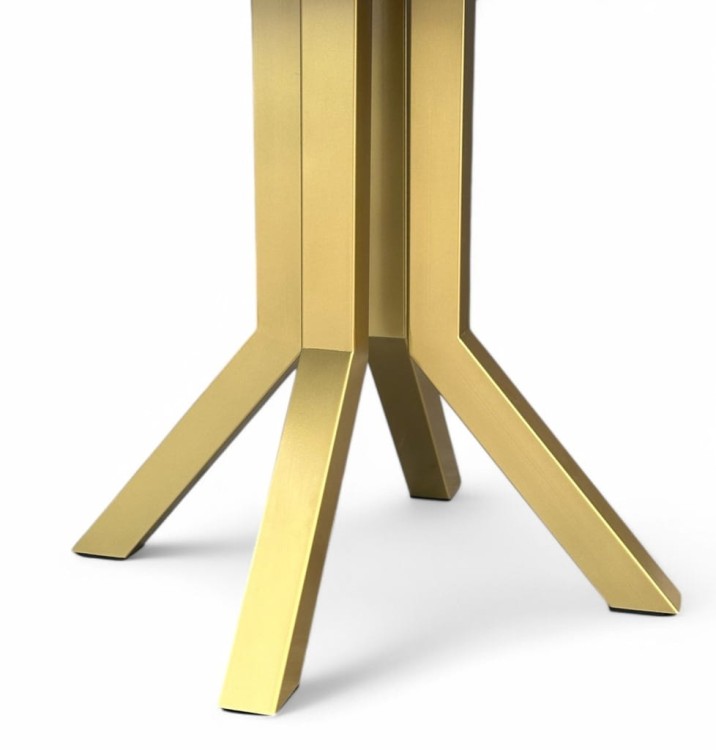 Stół okrągły Ø100/200 rozkładany ZŁOTE nogi + kaszmir