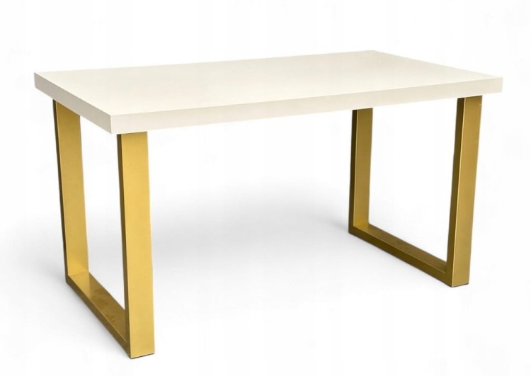 Stół prostokątny 80x140cm nierozkładany KASZMIR + nogi metalowe złote