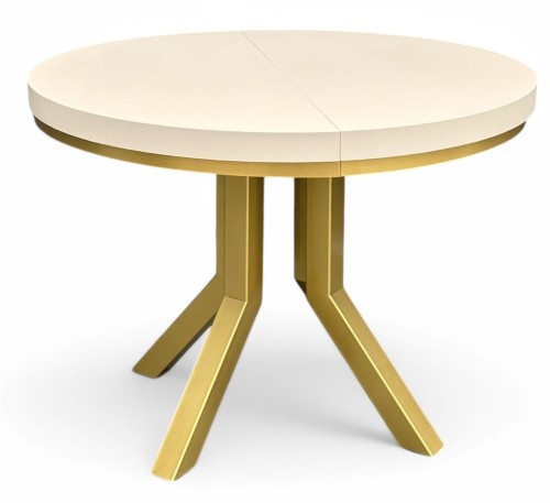 Stół okrągły Ø100/300 rozkładany ZŁOTE nogi + kaszmir