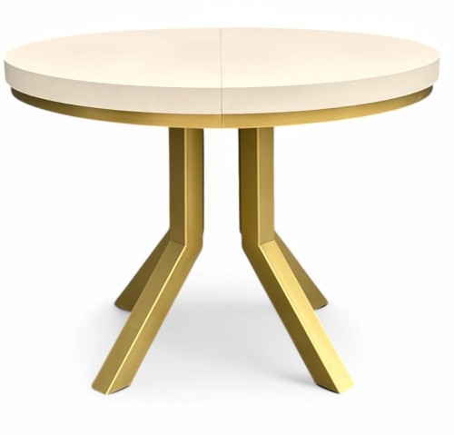 Stół okrągły Ø110/210 rozkładany ZŁOTE nogi + kaszmir