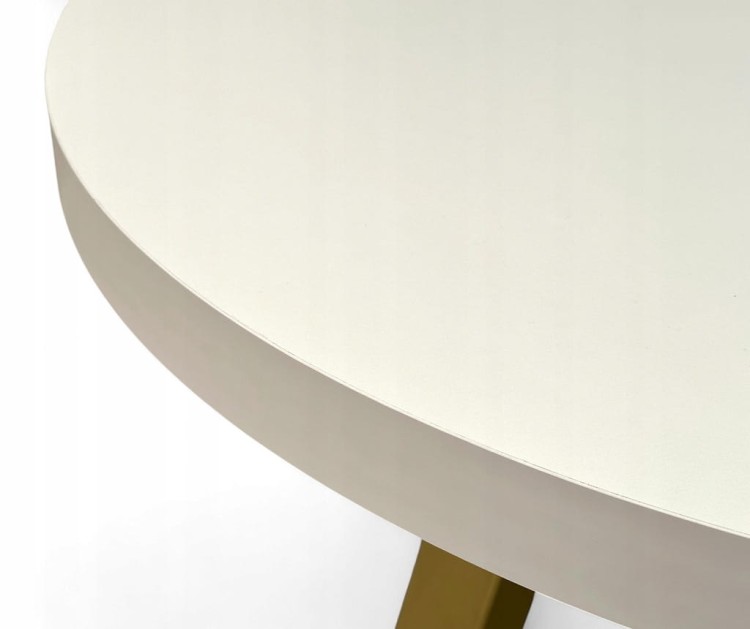Stół rozkładany KASZMIR okrągły Ø100/300 cm nogi metalowe ZŁOTE