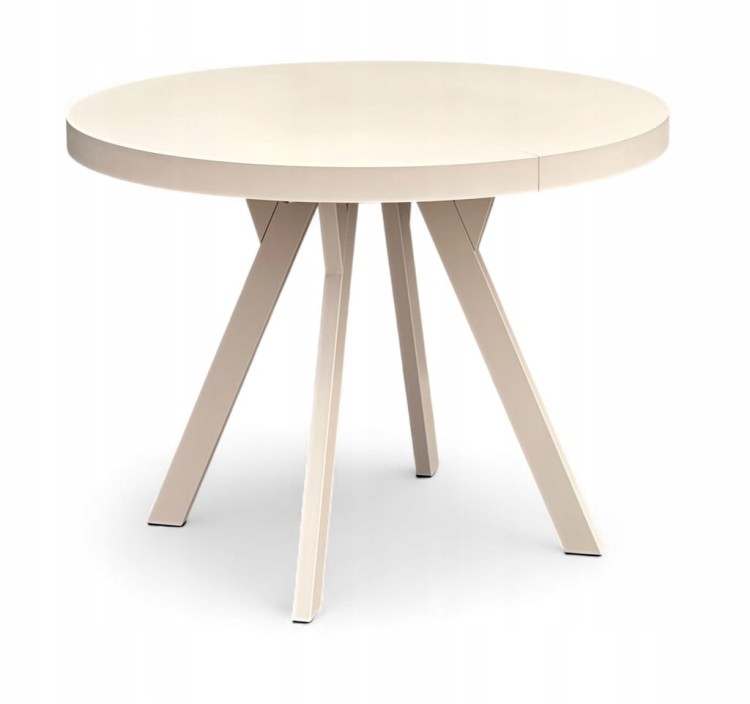 Stół okrągły rozkładany Ø 100/200 KASZMIR Nogi metal Y kaszmirowy