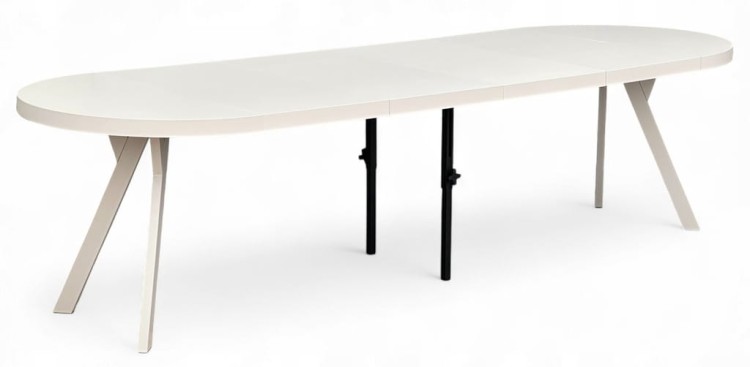 Stół okrągły rozkładany Ø 100/300 KASZMIR Nogi metal Y kaszmirowy