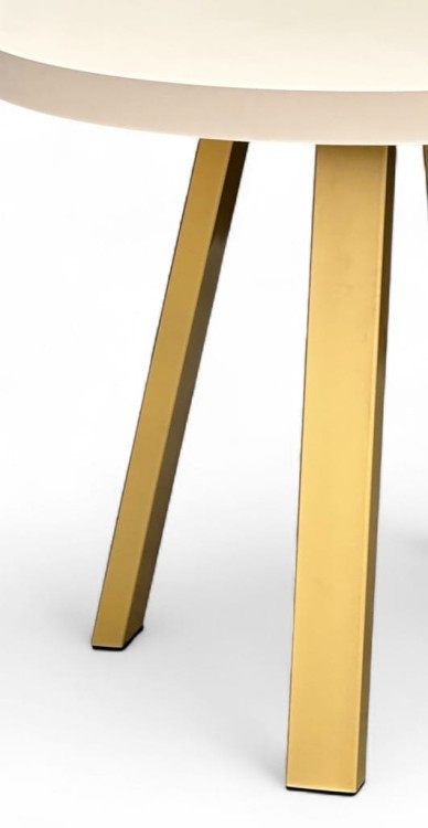 Stół rozkładany KASZMIR okrągły Ø100/200 cm nogi metalowe ZŁOTE