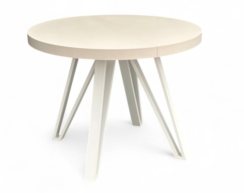 Stół kaszmir okrągły rozkładany 110/210 cm NOGI białe industrial