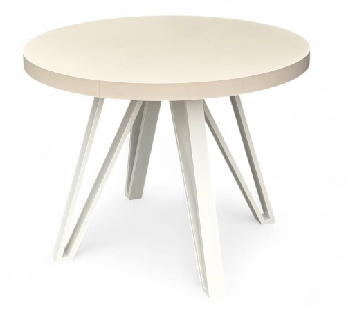 Stół kaszmir okrągły rozkładany 110/210 cm NOGI białe industrial