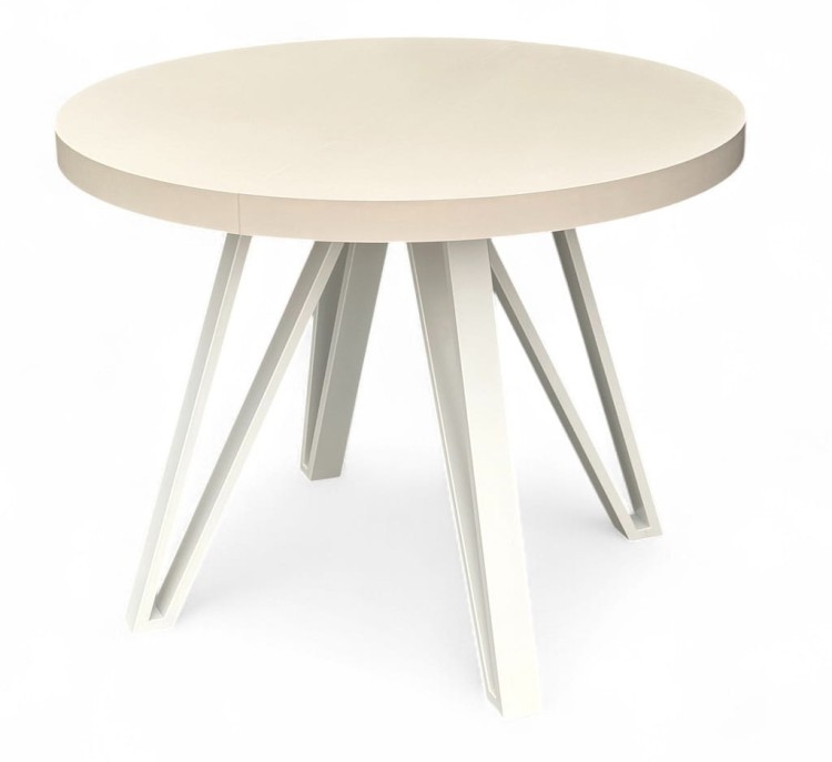 Stół kaszmir okrągły rozkładany 110/210 cm NOGI białe industrial