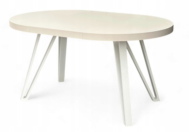 Stół kaszmir okrągły rozkładany 110/210 cm NOGI białe industrial