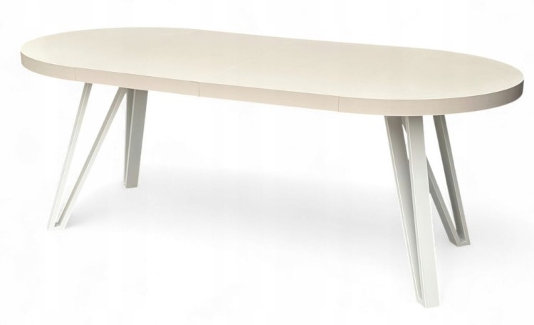 Stół kaszmir okrągły rozkładany 110/210 cm NOGI białe industrial