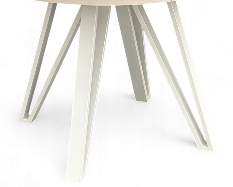 Stół kaszmir okrągły rozkładany 110/210 cm NOGI białe industrial