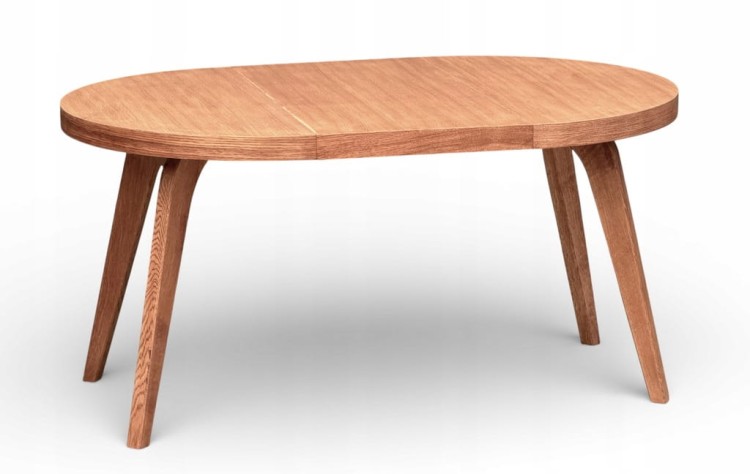 Stół okrągły rozkładany Ø110/310 FORNIR + podstawa nogi dębowe WALNUT