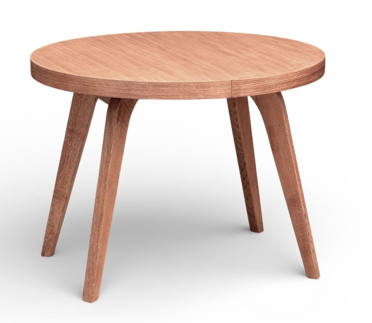 Stół okrągły rozkładany Ø110/210 FORNIR + podstawa nogi dębowe WALNUT