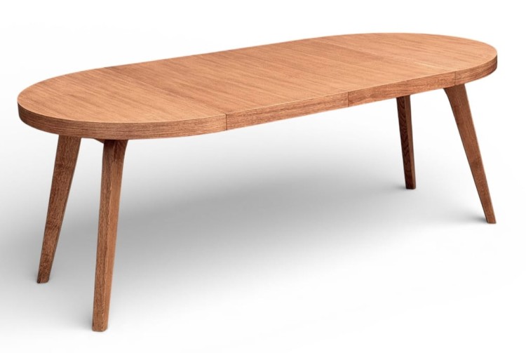 Stół okrągły rozkładany Ø110/210 FORNIR + podstawa nogi dębowe WALNUT