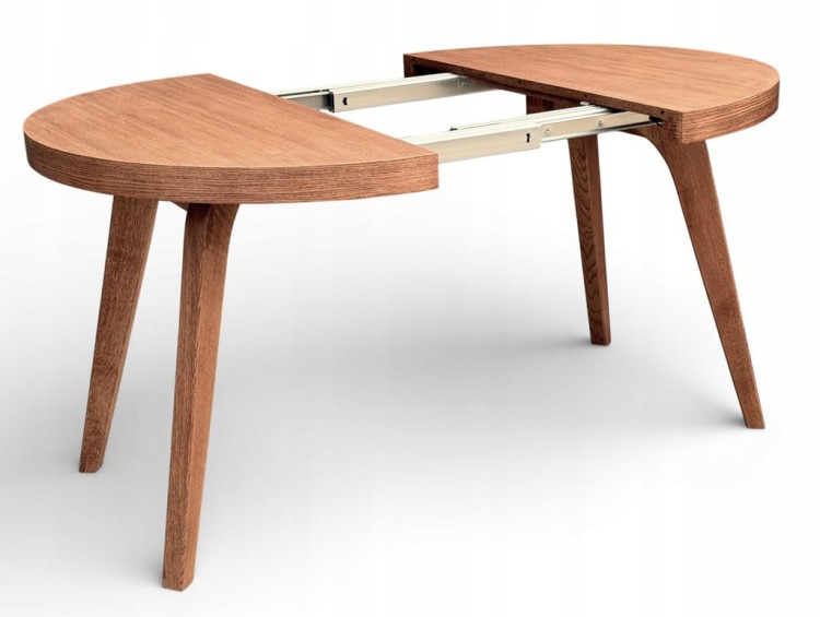 Stół okrągły rozkładany Ø110/210 FORNIR + podstawa nogi dębowe WALNUT