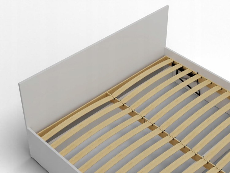 Łóżko białe z materacem łóżko podwójne sypialniane szerokość 120 cm