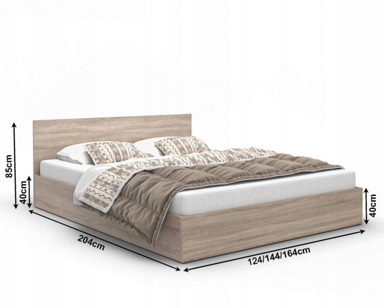 Łóżko ARTISAN z materacem łóżko podwójne sypialniane szerokość 120 cm