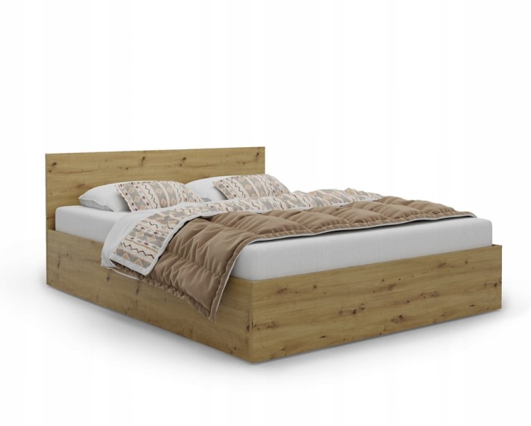 Łóżko ARTISAN z materacem łóżko podwójne sypialniane szerokość 160 cm