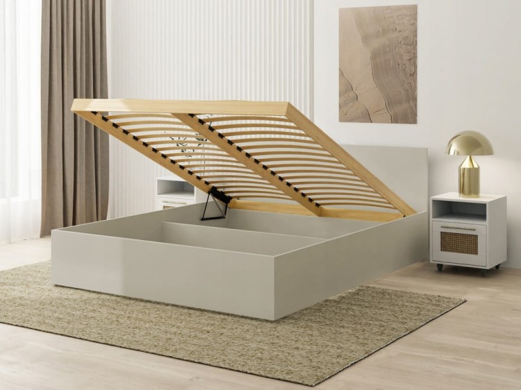 Łóżko KASZMIR z materacem łóżko podwójne sypialniane szerokość 140 cm