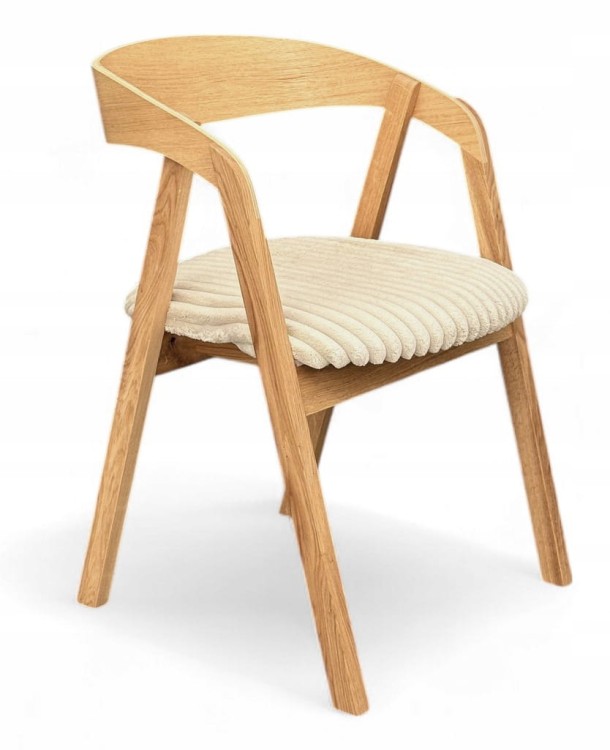 Zestaw Stół okrągły fornir 120/220 cm+ krzesła 4 szt dębowe sztaplowane