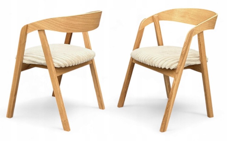 Zestaw Stół okrągły fornir 120/220 cm+ krzesła 4 szt dębowe sztaplowane
