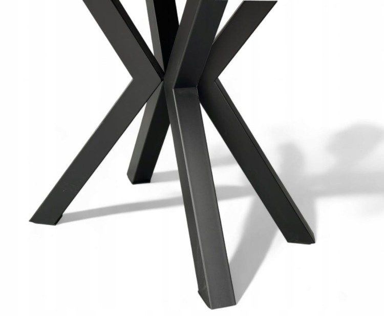 Stół okrągły rozkładany Ø 110/210 dąb castello koniakowy Nogi metal X