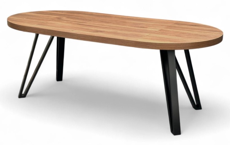 Stół okrągły industrial Ø 110/210 rozkładany Dąb castello koniakowy