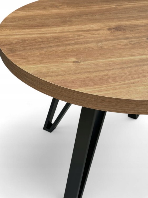 Stół okrągły industrial Ø 110/210 rozkładany Dąb castello koniakowy