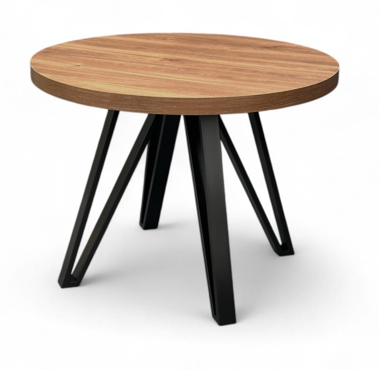 Stół okrągły industrial Ø 100/200 rozkładany Dąb castello koniakowy