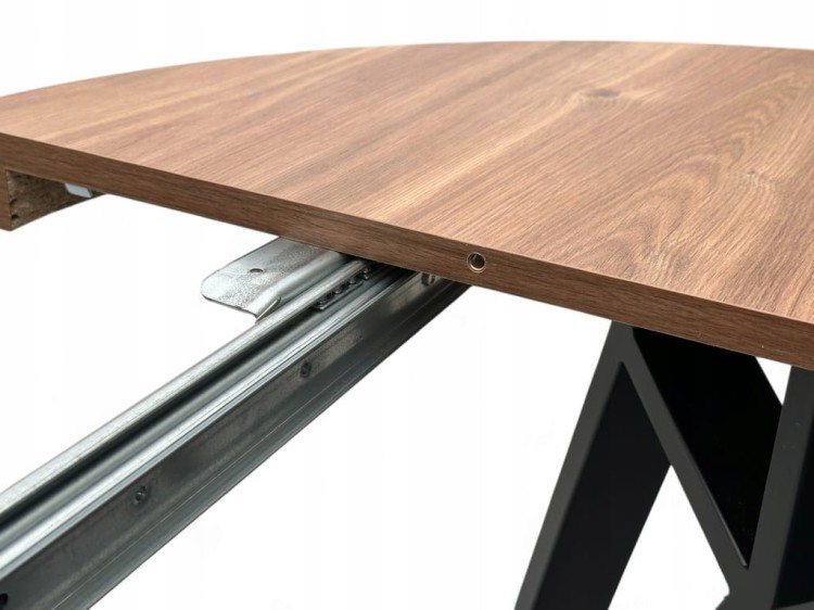 Stół okrągły industrial Ø 100/200 rozkładany Dąb castello koniakowy