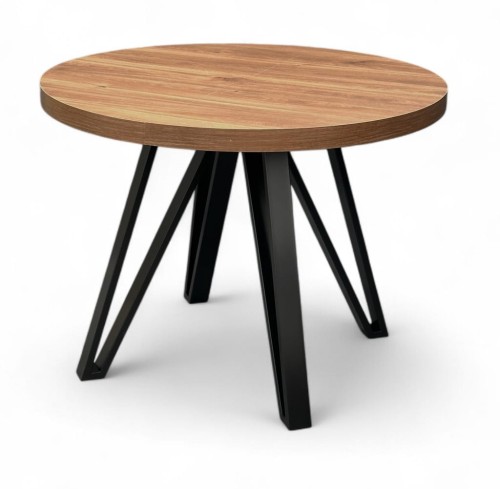 Stół okrągły industrial Ø 90/190 rozkładany Dąb castello koniakowy