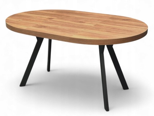 Stół okrągły rozkładany Ø 110/210 dąb castello koniakowy Nogi metal Y