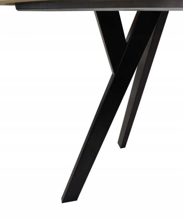 Stół okrągły rozkładany Ø 110/210 dąb castello koniakowy Nogi metal Y