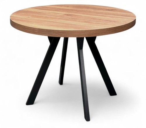 Stół okrągły rozkładany Ø 100/200 dąb castello koniakowy Nogi metal Y