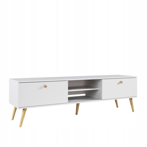 Szafka RTV 170 cm szuflady BIAŁA boho skandynawska