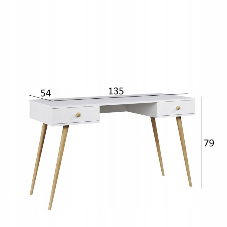 Biurko BOHO skandynawskie MACCHIATO 135cm biuro pokój młodzieżowe