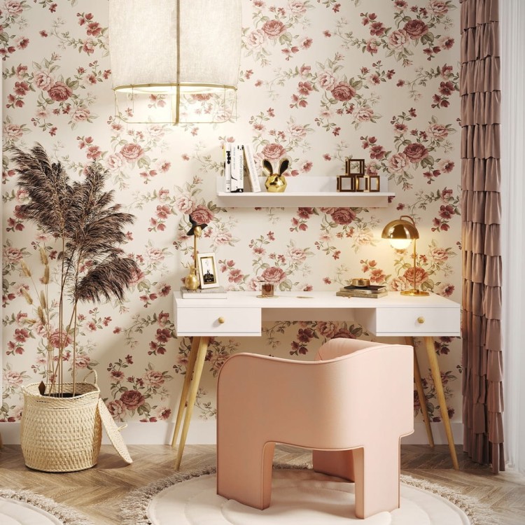 Biurko BOHO skandynawskie BIAŁE 135cm biuro pokój młodzieżowe