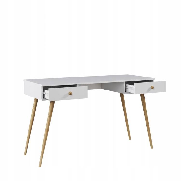 Biurko BOHO skandynawskie BIAŁE 135cm biuro pokój młodzieżowe