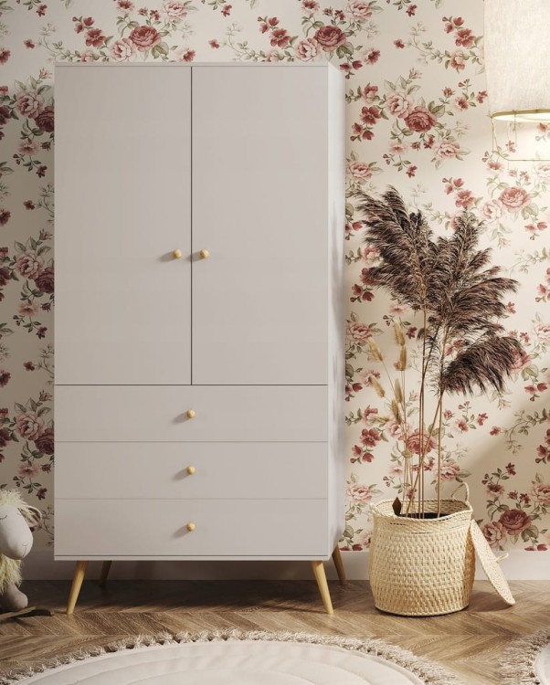 Szafa 3 SZUFLADY i drążek Kaszmir do sypialni pokoju boho skandynawska