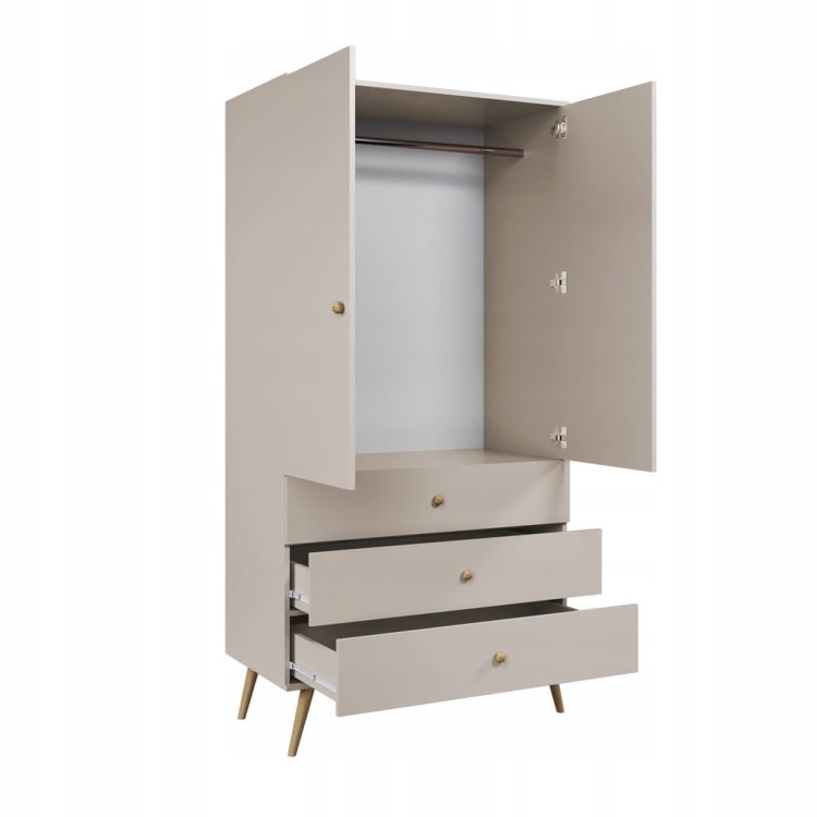 Szafa 3 SZUFLADY i drążek Kaszmir do sypialni pokoju boho skandynawska